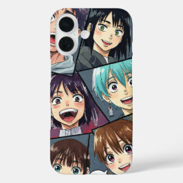 Funda iPhone 16 Caras sonrientes, manga de Natasha Us