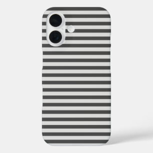 Funda iPhone 16 Carbón y Gris Rayas Horizontales Lindas