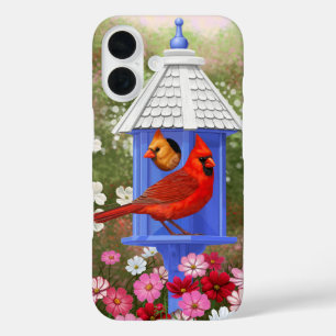 Funda iPhone 16 Cardenales y Aves Azules