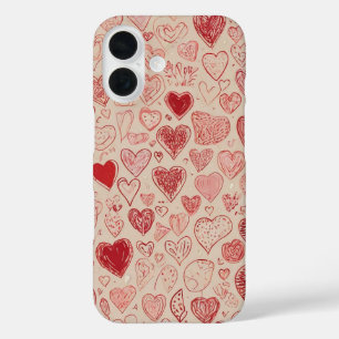 Funda iPhone 16 Cardíbulos de doodle caprichosos
