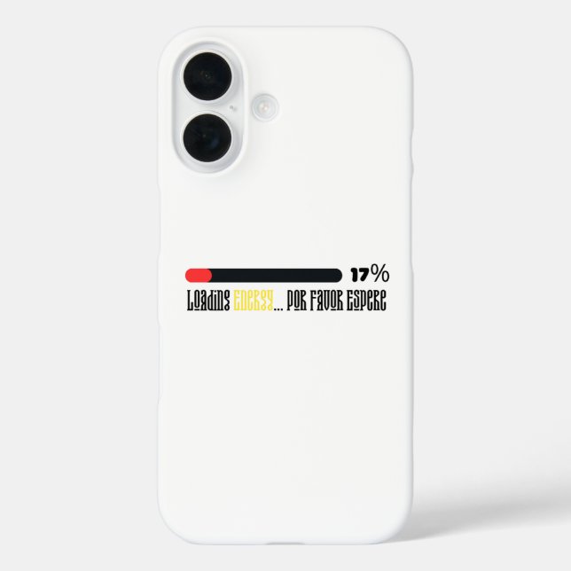 Funda iPhone 16 Cargando... Por Favor Energía Esperando Herencia E (Reverso )