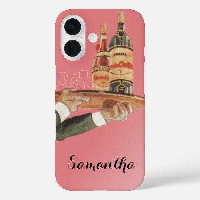 Funda iPhone 16 Carnicero de época en un esmoquin sirviendo vino e (Reverso )