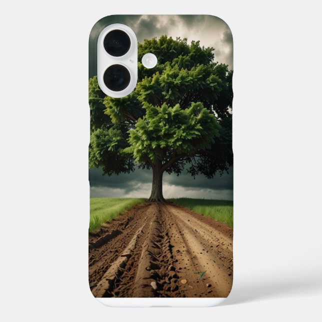 Funda iPhone 16 carretera de árbol (Reverso )