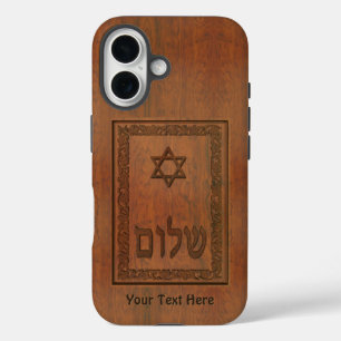 Funda iPhone 16 Carved Wood Shalom