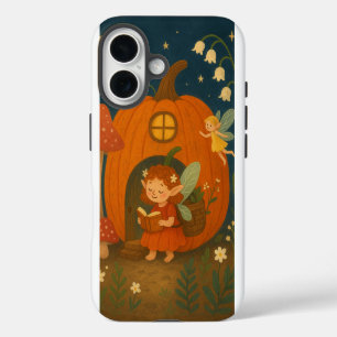 Funda iPhone 16 Casa de hadas de calabaza de Whimsical - Lectura n