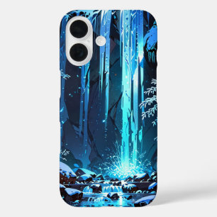 Funda iPhone 16 Cascada helada de invierno