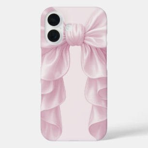 Funda iPhone 16 Cascada Rosa Lazo de Volante Elegante Femenina