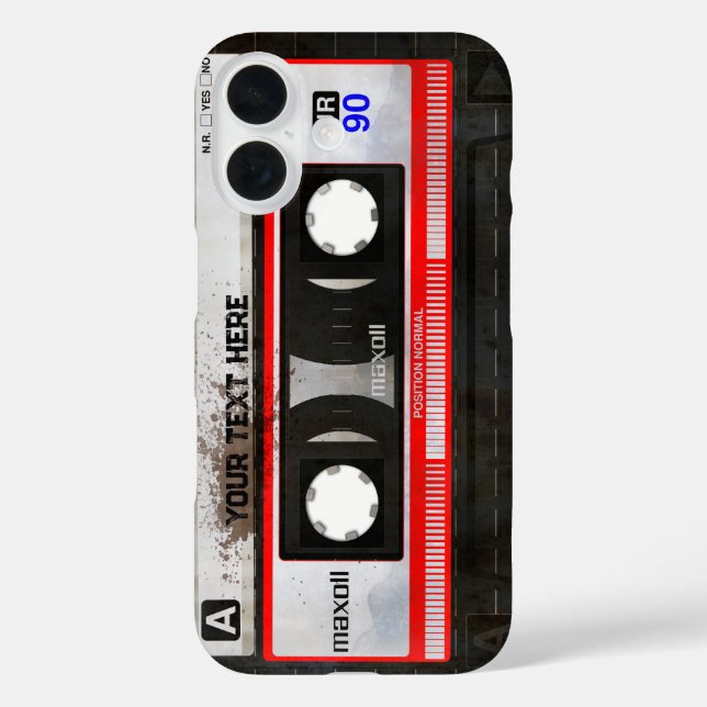 Funda iPhone 16 Casete de audio retro compacto | DJ Best Gifts (Reverso )