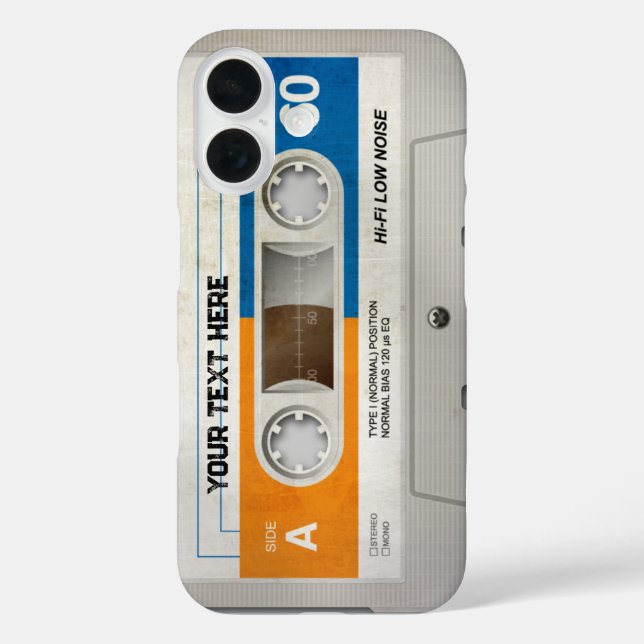 Funda iPhone 16 Casete de audio retro compacto | DJ Best Gifts (Reverso )