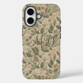 Funda iPhone 16 Casita Rústica Floral Botánico Verde Salvia