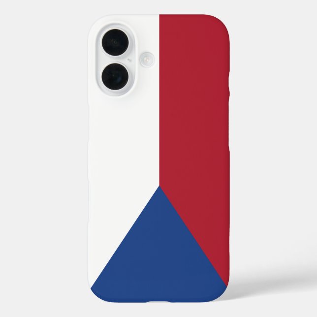 Funda iPhone 16 Caso de teléfono de bandera de la República Checa (Reverso )