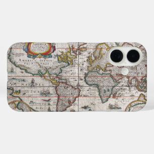 Funda iPhone 16 Casos de teléfono del Mapa Mundial Antiguo