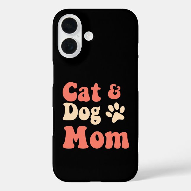 Funda iPhone 16 Cat Dog Mom (Reverso )