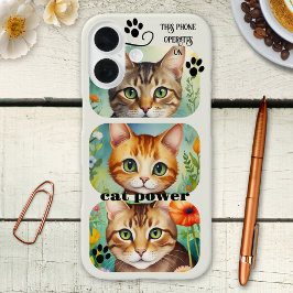 Funda iPhone 16 Cat Power Funny Purring Device Phone Case 