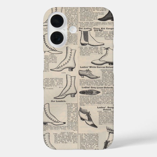 Funda iPhone 16 Catálogo de zapatos de mujeres de la época - Moda  (Reverso )