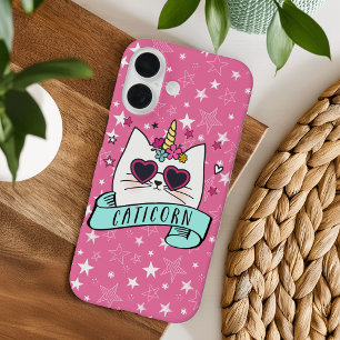 Funda iPhone 16 Caticorn mágico Kawaii Cat Unicorn