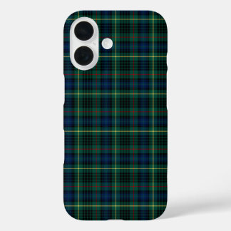 Funda iPhone 16 Caza de Stewart de Clan Tartán Placa Verde y Azul
