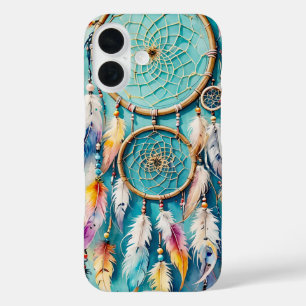 Funda iPhone 16 Cazador de sueños indio americano boho, acuarela