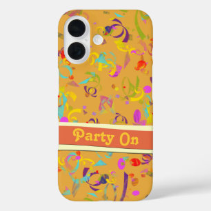 Funda iPhone 16 Celebración de fiesta festivaConfeti lanzado sobre