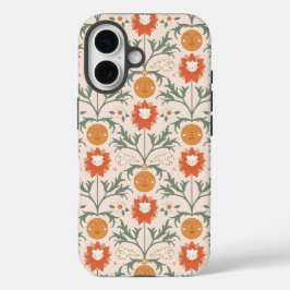 Funda iPhone 16 Celestial Floral Sunburst Seamless Pattern Design