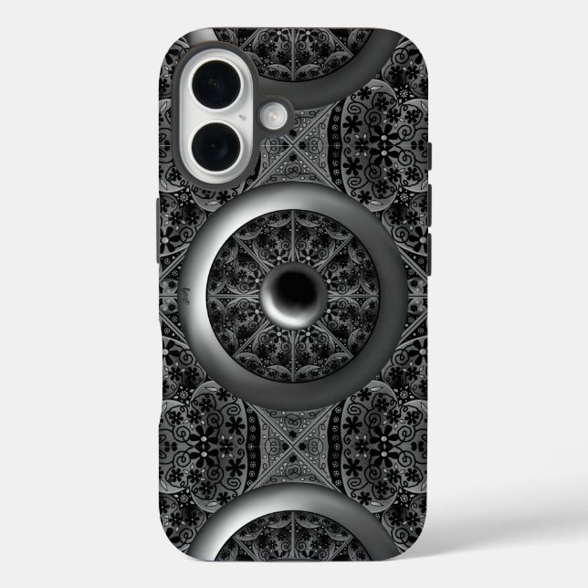 Funda iPhone 16 Ceramic Lace Black (Reverso )