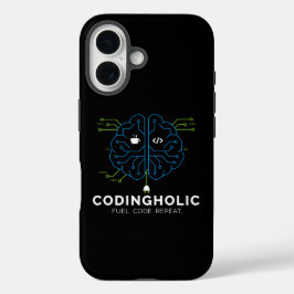 Funda iPhone 16 Cerebro Tecnológico Codificación Para Programadore