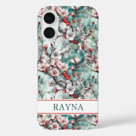 Funda iPhone 16 Cerezos Flor de Cerezo Impreso Monograma