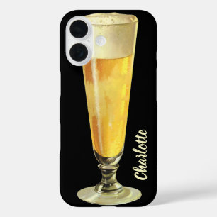 Funda iPhone 16 Cerveza de borrador alta vintage, bebida alcohólic