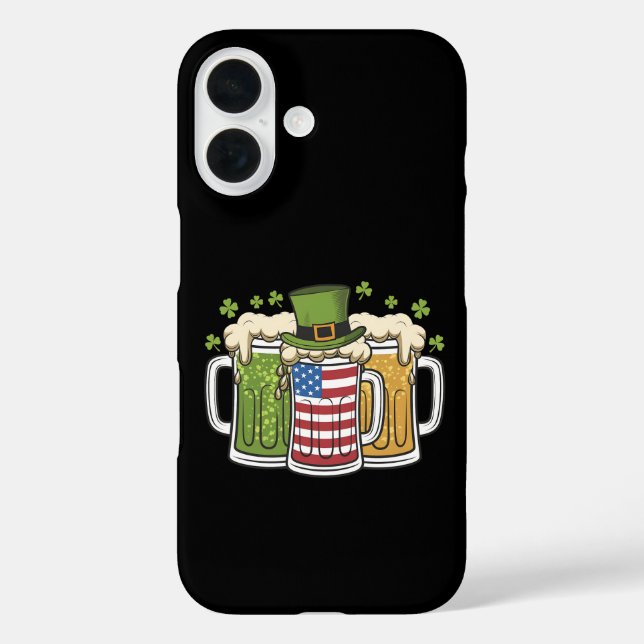 Funda iPhone 16 Cerveza irlandesa Estados Unidos Bandera estadouni (Reverso )