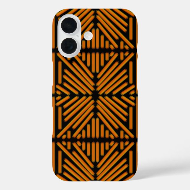 Funda iPhone 16 Cheesy Noodle Doodle Art Symmetrical Lined Pattern (Reverso )