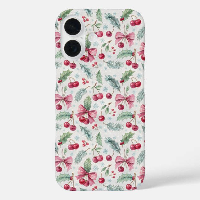 Funda iPhone 16 Cherry Christmas (Reverso )