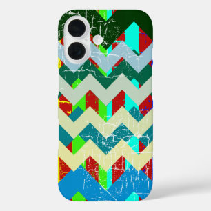 Funda iPhone 16 chevrons de diseño y colorido