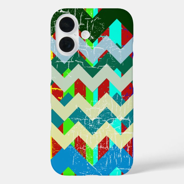 Funda iPhone 16 chevrons de diseño y colorido (Reverso )