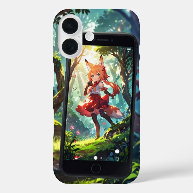 Funda iPhone 16 Chibi Fox Adventure (Reverso )