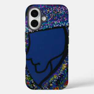 Funda iPhone 16 Chica Cabello con Estampado de Purpurina Manchado