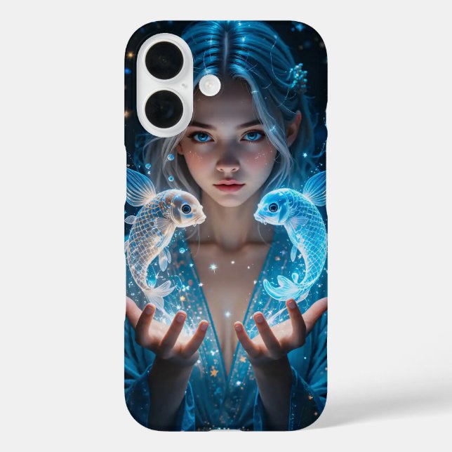 Funda iPhone 16 chica con pez mágico (Reverso )