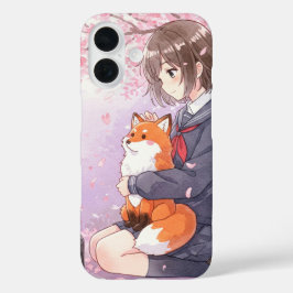 Funda iPhone 16 Chica con uniforme escolar de Natasha Us