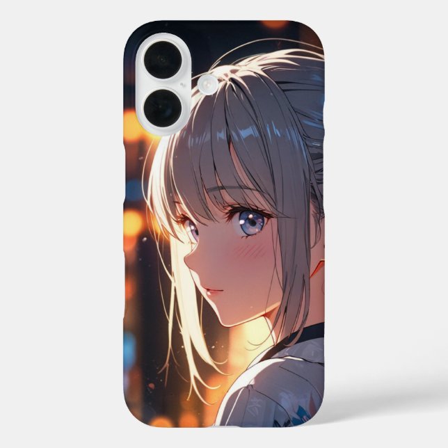 Funda iPhone 16 chica de anime (Reverso )