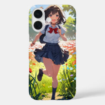Chica de campo de flores