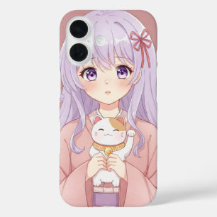 Funda iPhone 16 Chica de Maneki-Neko por Natasha Us