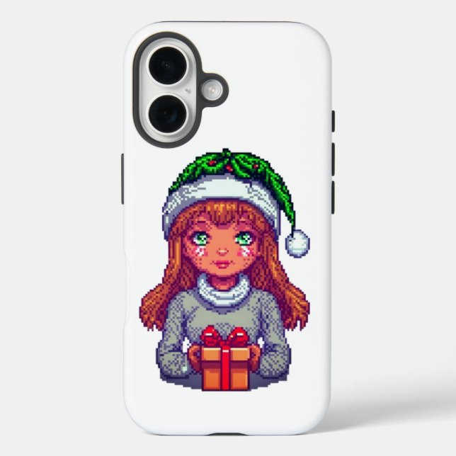 Funda iPhone 16 Chica de Navidades cutáneos (Reverso )
