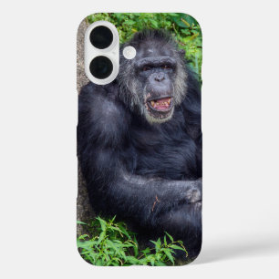 Funda iPhone 16 Chimpancé En Plantas Verdes