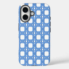 Funda iPhone 16 Chinoiserie Cane Trellis in Blue Porcelain