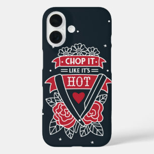 Funda iPhone 16 Chop it like it's Hot Retro Barber Tattoo Style