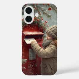Funda iPhone 16 Christmas mailbox festive winter design