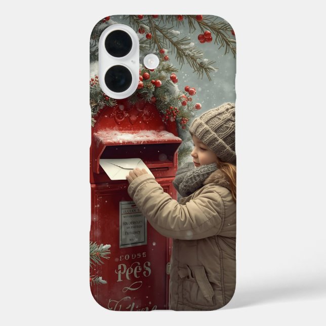 Funda iPhone 16 Christmas mailbox festive winter design (Reverso )