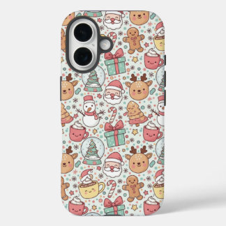 Funda iPhone 16 Christmas Tough Phone Case —Cute Santa Design