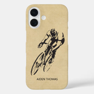 Funda iPhone 16 Ciclista Road Racer con nombre