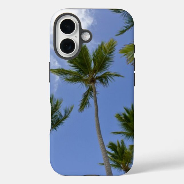 Funda iPhone 16 Cielo Azul y Palmeras (Reverso )