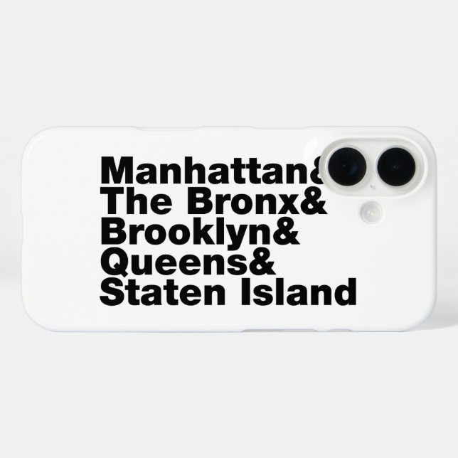 Funda iPhone 16 Cinco distritos ~ Nueva York (Reverso (Horizontal))